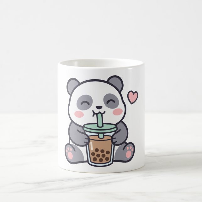 Taza De Café Cute Panda Bubble Tea Classic Mug (Centro)