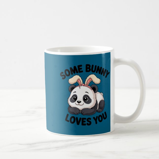 Taza De Café Cute Panda Bunny Some Bunny Loves You  (Derecha)