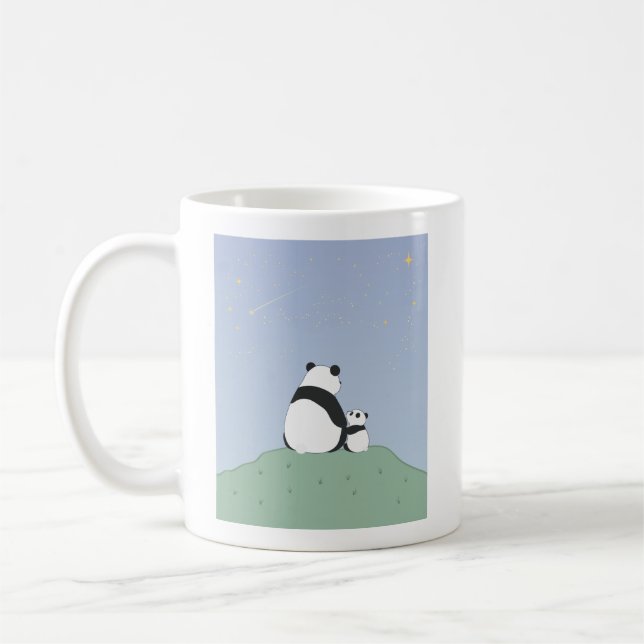 Taza De Café Cute Panda Under Stars (Izquierda)