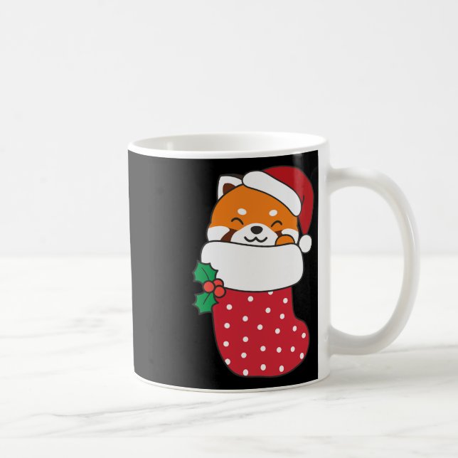 Taza De Café Cute Pandas Rojos En Las Bolsas De Navidades Para  (Derecha)