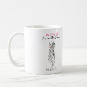 Taza De Café Cute Pastel Bride Wavy Hairstyle Salón de pelo Flo
