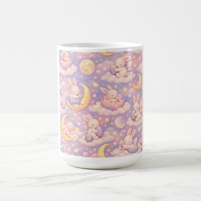 Taza De Café Cute Pastel Bunny Mug – Kawaii Moon & Clouds (Centro)