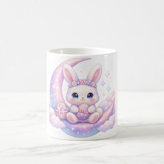 Taza De Café Cute Pastel Easter Bunny Mug – Moon Aesthetic (Centro)