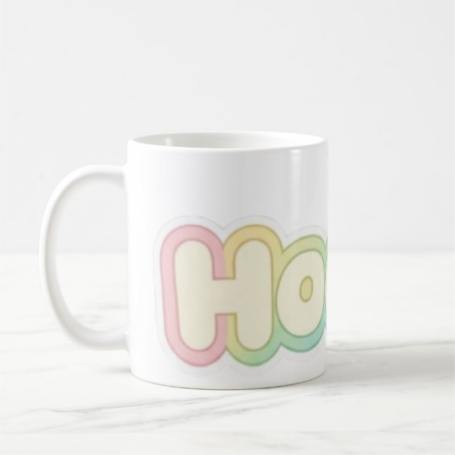 Taza De Café Cute Pastel HOOOO Text design  (Izquierda)