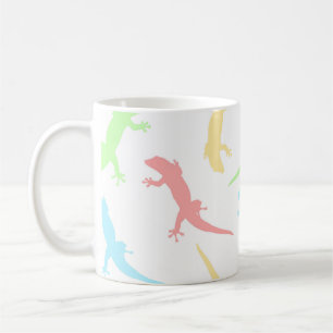 Taza De Café Cute Patrón Transparente de Gecko Lagarto Pastel