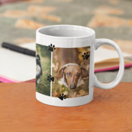 Taza De Café Cute Paw Imprime Cuatro Fotos Mascotas