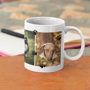 Taza De Café Cute Paw Imprime Cuatro Fotos Mascotas