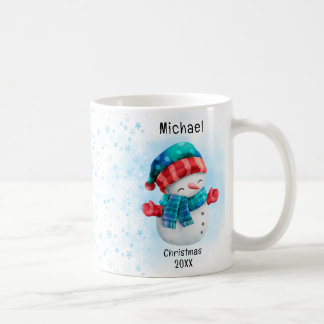Taza De Café Cute penguin Personalized Name Christmas