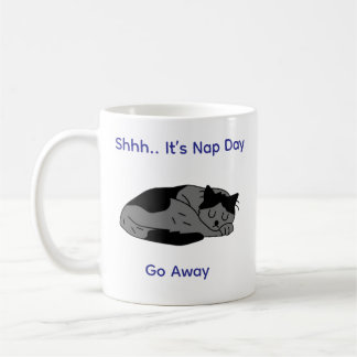 Taza De Café "Cute perezoso café gato Mug - Vibes Nap Day"