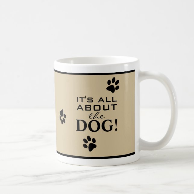 Taza De Café Cute Perro Paw Imprimir Tipografía Divertido Perro (Derecha)