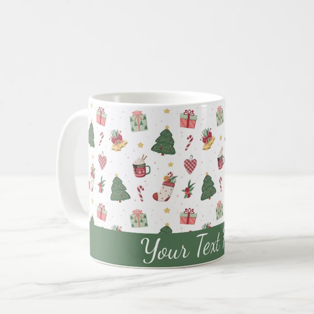 Taza De Café Cute Personalized Christmas Tree Mug (Anverso izquierdo)
