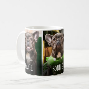 Taza De Café Cute Pet 3 Colaje de Fotos Nombre Moderno