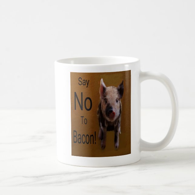 Taza De Café Cute Piglet "Di No Al Bacon" (Derecha)