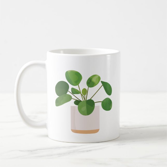 Taza De Café Cute Pilea Peperomioides Café Mug (Izquierda)
