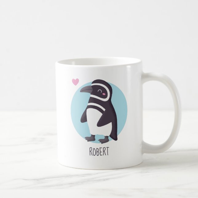 Taza De Café Cute pingüino amigo-boyfriend personalizado (Derecha)