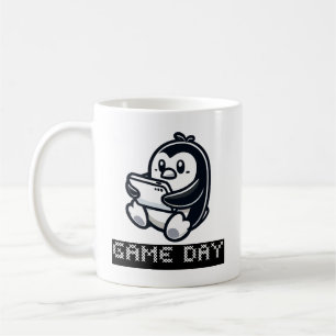 Taza De Café Cute Pingüino está jugando un videojuego - Juego