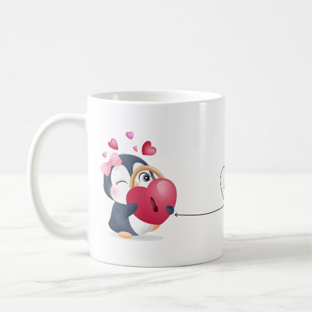 Taza De Café Cute Pingüinos Personalizados Café Mug (Izquierda)