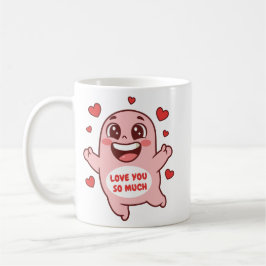 Taza De Café Cute Pink Monster Love You So Much Art