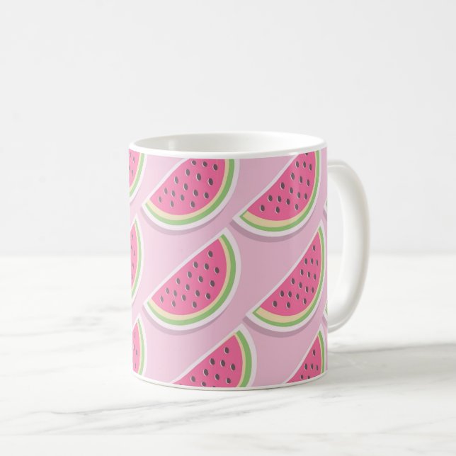 Taza De Café Cute Pink Watermelon Pattern (Anverso derecho)