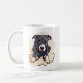 Taza De Café Cute Pitbull Puppy Dog Cartoon Design