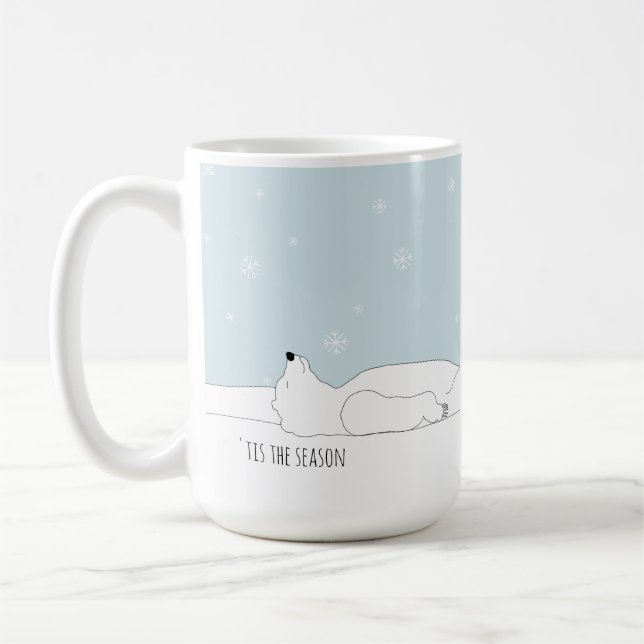 Taza De Café Cute Polar Bear 'tis the season Customizable (Izquierda)