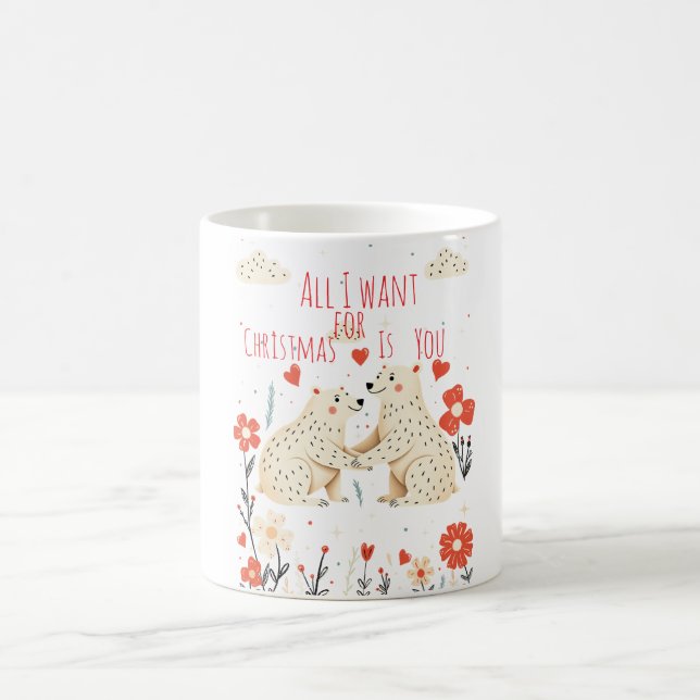 Taza De Café Cute Polar Bears Christmas Mug (Centro)