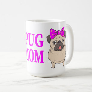 Taza De Café Cute Pug Mamá Dibujo Animado Perro Pugs