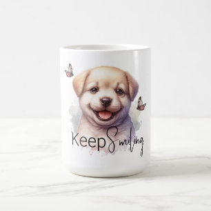 Taza De Café Cute Puppy Sigue Sonriendo Personalizado Mug