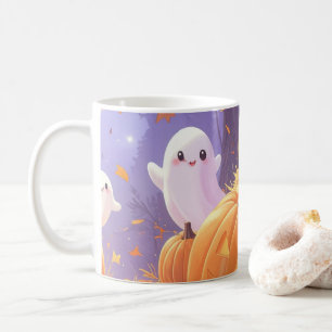 Taza De Café Cute Purple Halloween Boo