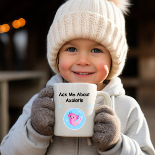 Taza De Café Cute Purple Pregúntame sobre Axolotls Salamander