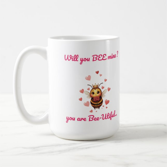 Taza De Café cute queen bee valentine  (Izquierda)