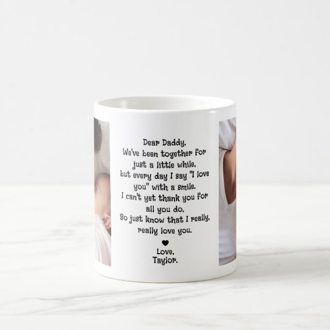 Taza De Café Cute querido poema de papi 2-foto (Centro)
