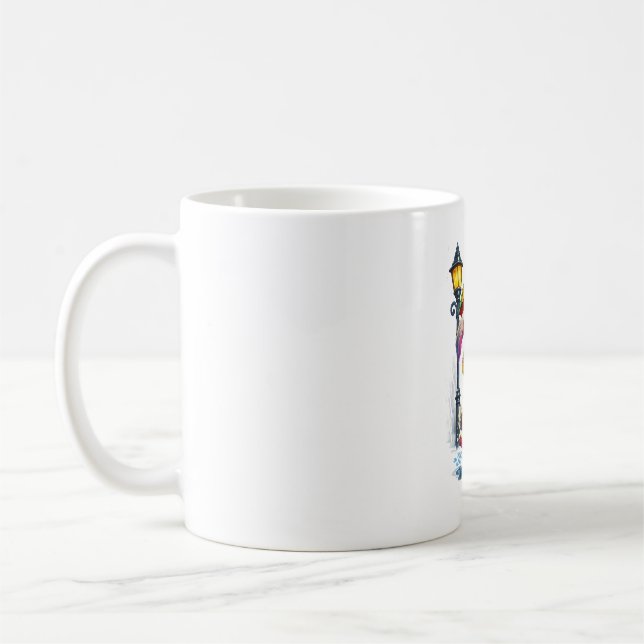 Taza De Café Cute Rainbow Bunny with Umbrella Design (Izquierda)