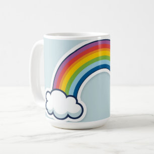 Taza De Café Cute Rainbow Cloud Sticker–Estética Pastel Kawaii