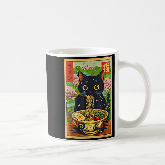 Taza De Café Cute Ramen Cat Nature Flowers Noodle Anime  (Derecha)