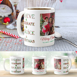 Taza De Café Cute Red Green Christmas Pattern