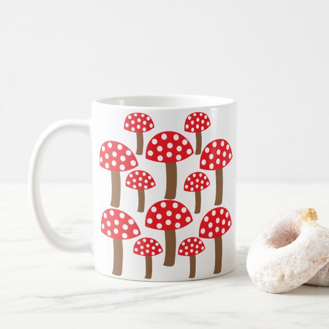 Taza De Café Cute Red Mushroom (Con donut)