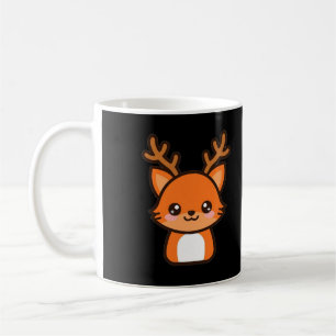 Taza De Café Cute Reindeer Fox Navidad