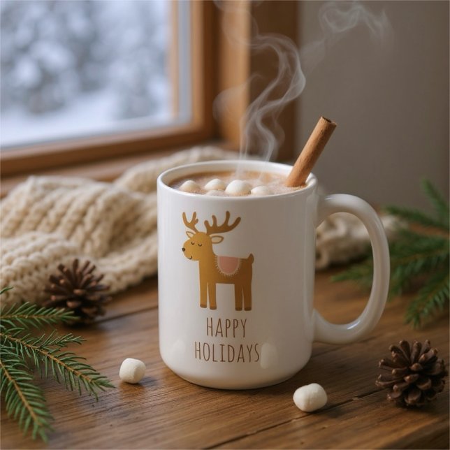 Taza De Café Cute Reindeer Holiday Coffee Mug Christmas Gift (Subido por el creador)