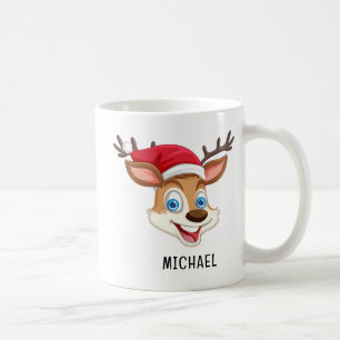 Taza De Café Cute Reno Personalizado Nombre Navidad