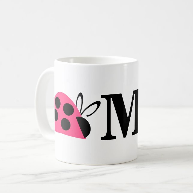 Taza De Café Cute Rosa Pink Ladybug Personalizado (Anverso izquierdo)