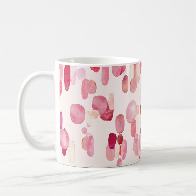 Taza De Café Cute Rosa Red Spots Seamless (Izquierda)