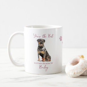 Taza De Café Cute Rottweiler de Acuarela Mejor Mamá Perro Fot