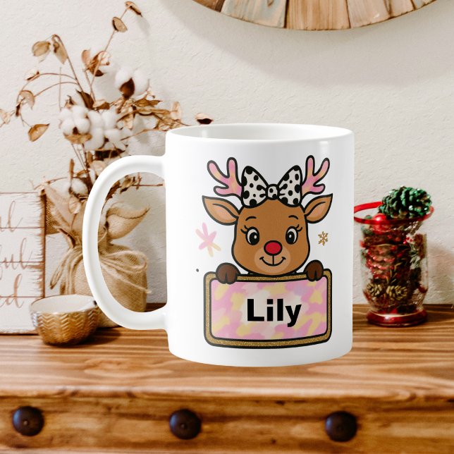Taza De Café Cute Rudolph Reindeer Christmas Mug for Kids (Cute Rudolph Reindeer Christmas Mug for Kids)