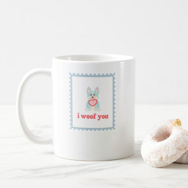 Taza De Café Cute San Valentín Corazón Blanco - SanValentín_1 (Con donut)