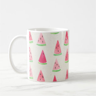 Taza De Café Cute sandía: acuarela sin costura.