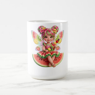 Taza De Café Cute Sandía Fruta Hada Camiseta para Mujer
