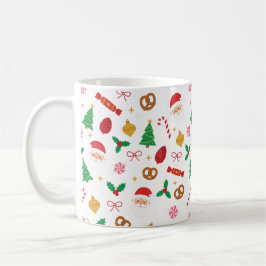 Taza De Café Cute Santa & Christmas Treats Pattern Mug