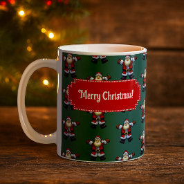 Taza De Café ¡Cute Santa Feliz Navidad! Patrón de Papá Noel