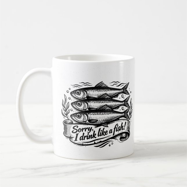Taza De Café Cute Sardine Fish Quote (Izquierda)